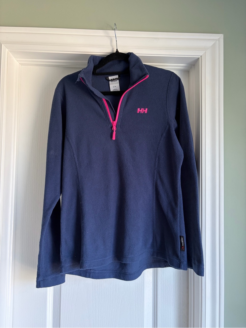 Helly Hansen Navy Half-Zip Fleece Sweater with Pink Accents